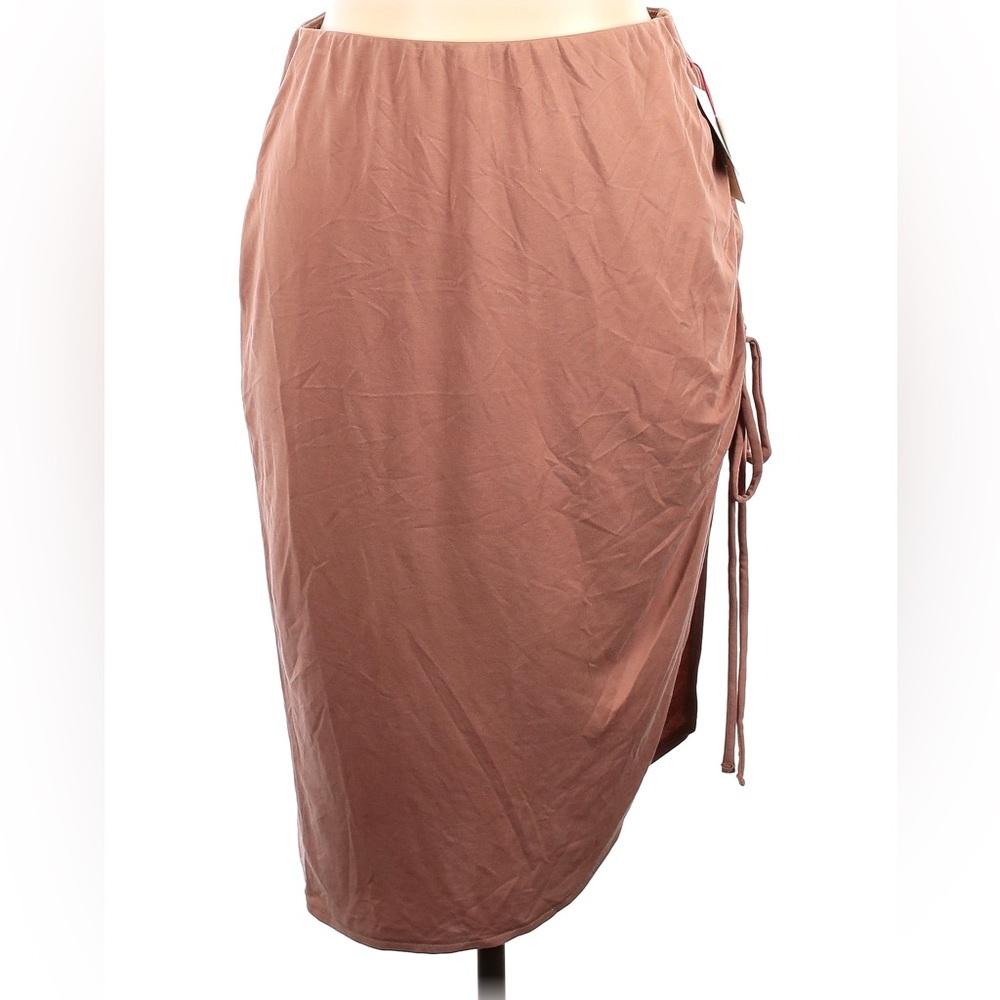 Nordstrom Open Edit Drawstring Hem Midi Knit Skirt
